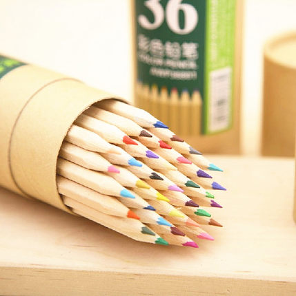 晨光AWP36801彩色铅笔 36色桶装铅笔 48色彩铅 画画木头铅笔