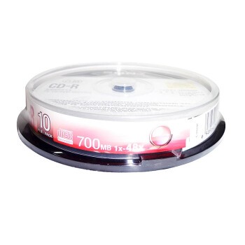 索尼（SONY）台产CD-R 48速 10片 桶装 空白光盘 刻录盘 车载CD音乐盘