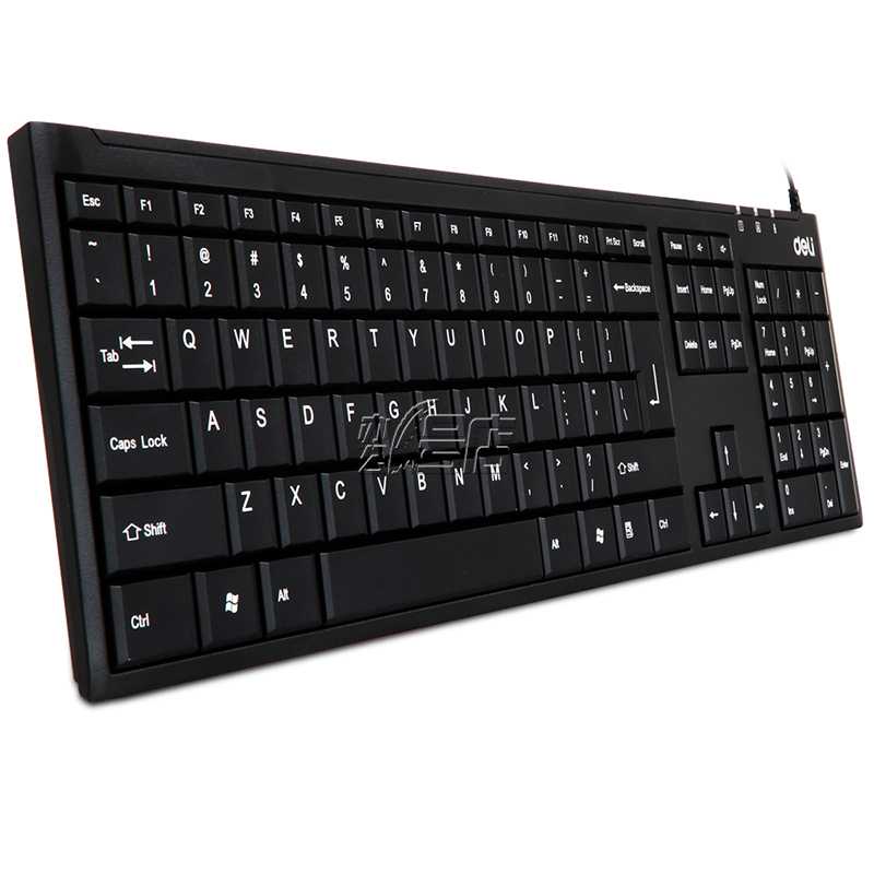 得力键盘 得力3712有线键盘 电脑键盘 USB接口键盘 静音设计