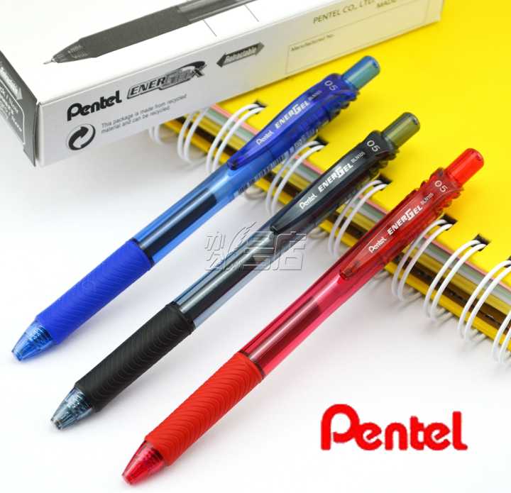 Pentel派通BLN-105中性笔 针管按动 超顺滑水笔签字笔 0.5mm