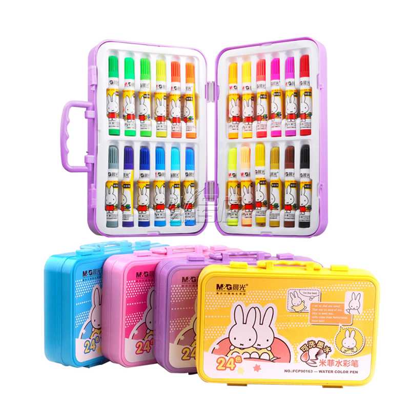 晨光FCP90163水彩笔 米菲学生盒装 24色 儿童画画笔 彩色笔