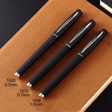 宝克(BAOKE) PC1838(黑)中性笔/水笔金属笔夹大容量磨砂笔0.7mm