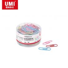 悠米(UMI)彩色回形针(筒装，160pcs/筒) B10203X 配(红、黄、蓝、绿、白、粉红)
